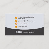 Professionele aangepaste QRCode-fotografie, grijs  Visitekaartje (Achterkant)