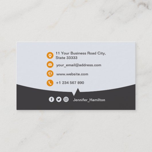 Professionele aangepaste QRCode-fotografie, grijs  Visitekaartje (Achterkant)