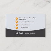 Professionele aangepaste QRCode-fotografie, grijs  Visitekaartje (Achterkant)