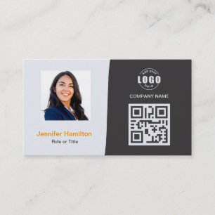 Professionele aangepaste QRCode-fotografie, grijs Visitekaartje