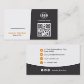 Professionele aangepaste QRCode-fotografie, grijs Visitekaartje (Voorkant / Achterkant)