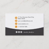 Professionele aangepaste QRCode-fotografie, grijs Visitekaartje (Achterkant)