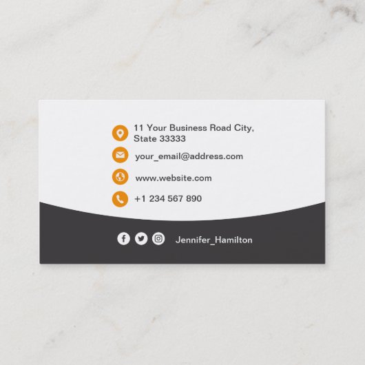 Professionele aangepaste QRCode-fotografie, grijs  Visitekaartje (Achterkant)