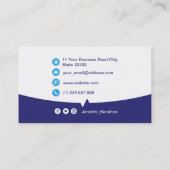 Professionele aangepaste QRCode Photo Blue Busines Visitekaartje (Achterkant)