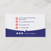 Professionele aangepaste QRCode Photo Blue Red Visitekaartje (Achterkant)