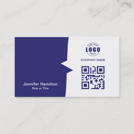 Professionele aangepaste QRCode Photo Blue Visitekaartje (Voorkant)