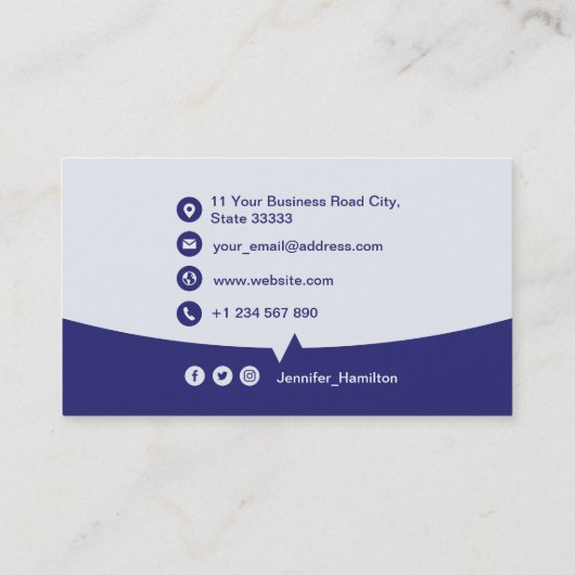 Professionele aangepaste QRCode Photo Blue Visitekaartje (Achterkant)