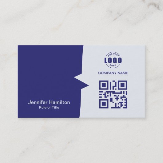 Professionele aangepaste QRCode Photo Blue Visitekaartje (Voorkant)