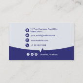 Professionele aangepaste QRCode Photo Blue Visitekaartje (Achterkant)