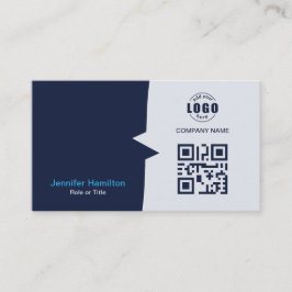 Professionele aangepaste QRCode Photo Dark Blue Bu Visitekaartje