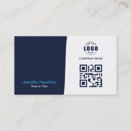 Professionele aangepaste QRCode Photo Dark Blue Bu Visitekaartje