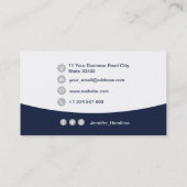 Professionele aangepaste QRCode Photo Dark Blue Gr Visitekaartje (Achterkant)