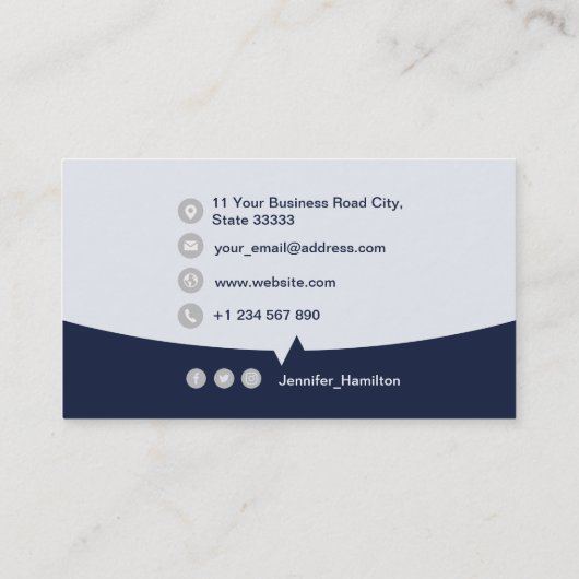 Professionele aangepaste QRCode Photo Dark Blue Gr Visitekaartje (Achterkant)