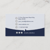 Professionele aangepaste QRCode Photo Dark Blue Gr Visitekaartje (Achterkant)