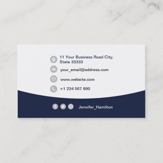 Professionele aangepaste QRCode Photo Dark Blue Gr Visitekaartje (Achterkant)