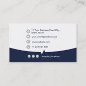 Professionele aangepaste QRCode Photo Dark Blue Gr Visitekaartje (Achterkant)