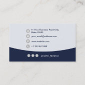 Professionele aangepaste QRCode Photo Dark Blue Gr Visitekaartje (Achterkant)