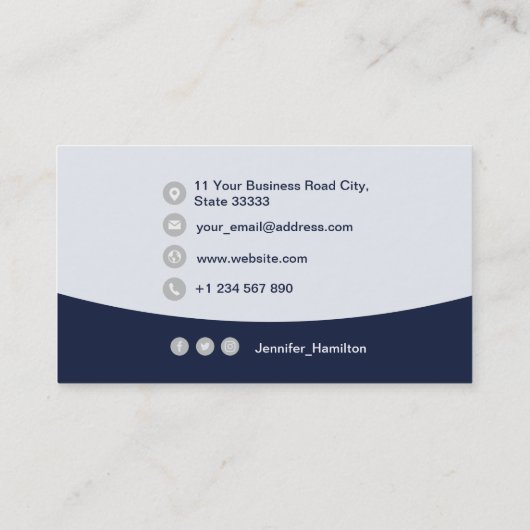 Professionele aangepaste QRCode Photo Dark Blue Gr Visitekaartje (Achterkant)