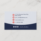 Professionele aangepaste QRCode Photo Dark Blue Re Visitekaartje (Achterkant)