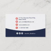 Professionele aangepaste QRCode Photo Dark Blue Re Visitekaartje (Achterkant)