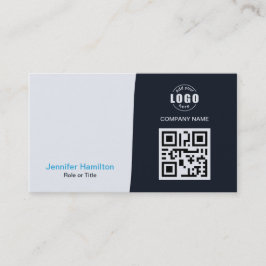 Professionele aangepaste QRCode Photo Navy Blue Bu Visitekaartje