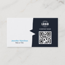 Professionele aangepaste QRCode Photo Navy Blue Bu Visitekaartje