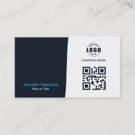 Professionele aangepaste QRCode Photo Navy Blue Bu Visitekaartje