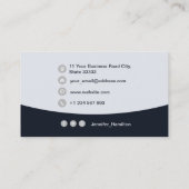 Professionele aangepaste QRCode Photo Navy Blue Gr Visitekaartje (Achterkant)