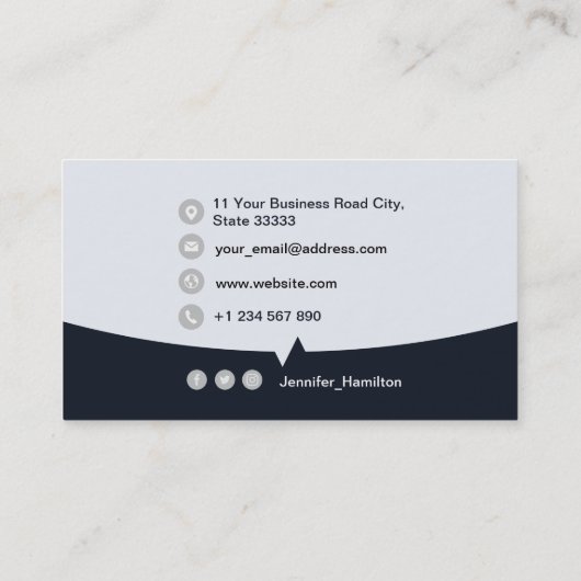 Professionele aangepaste QRCode Photo Navy Blue Gr Visitekaartje (Achterkant)