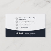 Professionele aangepaste QRCode Photo Navy Blue Gr Visitekaartje (Achterkant)