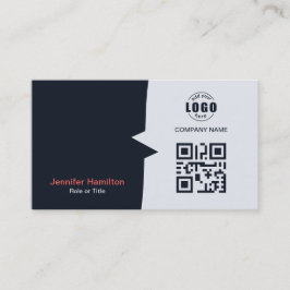 Professionele aangepaste QRCode Photo Navy Blue Re Visitekaartje