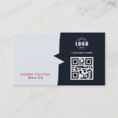 Professionele aangepaste QRCode Photo Navy Blue Re Visitekaartje (Voorkant)