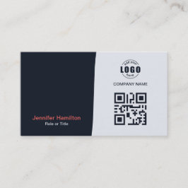 Professionele aangepaste QRCode Photo Navy Blue Re Visitekaartje