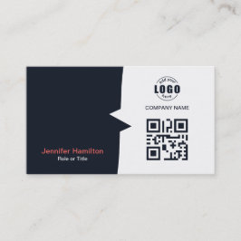 Professionele aangepaste QRCode Photo Navy Blue Re Visitekaartje
