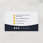 Professionele aangepaste QRCode Photo Navy Blue Ye Visitekaartje (Achterkant)