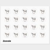 Professionele aangepaste rundvlees bruiloft maalti ronde sticker (Vel)