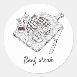 Professionele Aangepaste Rundvlees Steak Wedding M Ronde Sticker