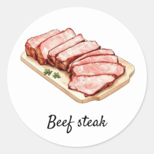 Professionele Aangepaste Rundvlees Steak Wedding M Ronde Sticker