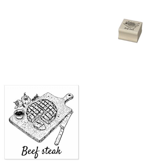 Professionele Aangepaste Rundvlees Steak Wedding M Rubberstempel (Gestempeld)