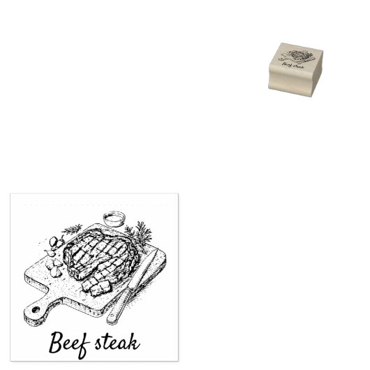 Professionele Aangepaste Rundvlees Steak Wedding M Rubberstempel (Gestempeld)