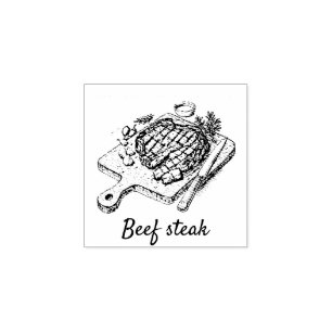 Professionele Aangepaste Rundvlees Steak Wedding M Rubberstempel