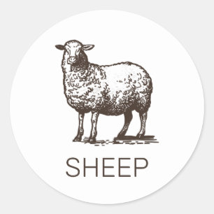 Professionele aangepaste schapen bruiloft maaltijd ronde sticker