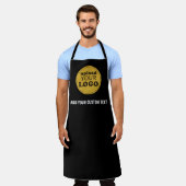 Professionele aangepaste slogan Business Logo Zwar Schort (Gedragen)