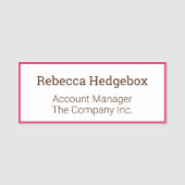 Professionele aangepaste werknemer titel bedrijf naamplaatje (Voorkant)