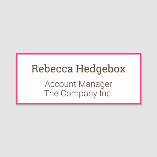 Professionele aangepaste werknemer titel bedrijf naamplaatje (Voorkant)