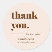 Professionele aangepaste zakelijke klant dank u ronde sticker (Voorkant)