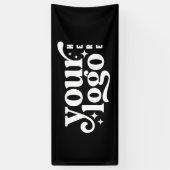 Professionele aangepaste zakelijke Logo zwarte ban Spandoek (Verticaal)