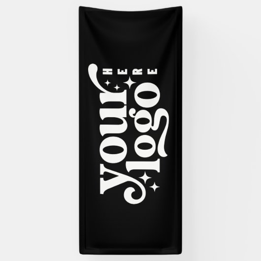 Professionele aangepaste zakelijke Logo zwarte ban Spandoek (Verticaal)