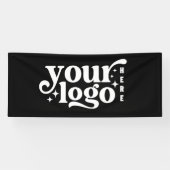 Professionele aangepaste zakelijke Logo zwarte ban Spandoek (Horizontaal)