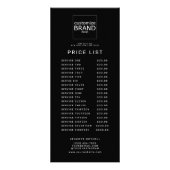 Professionele aangepaste zwarte-prijsservicelijst reclamekaart (Achterkant)